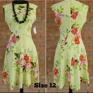 NWT💛Size 12💛Sunshine yellow fit & flare dress